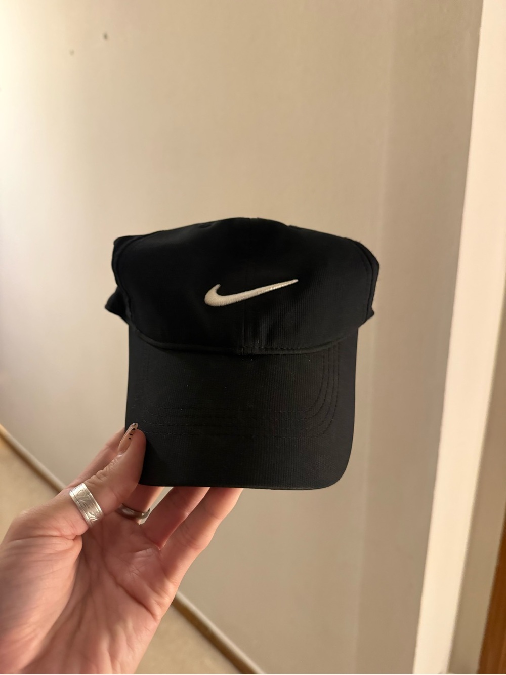 Nike Black Cap with White Swoosh - Men's Casual Hat